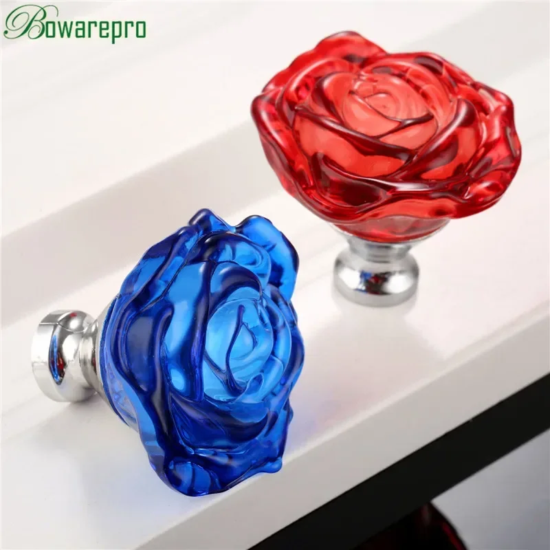 Furniture Hardware Manufacturer - Bowarepro 50 MM Kristal Gül Desenli
